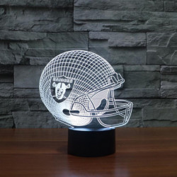 Nfl Oakland Raiders Fotboll Hjälm Led Ljus 7 Färg Tabell Lampa Färgrik 3d Natt Ljus Barn