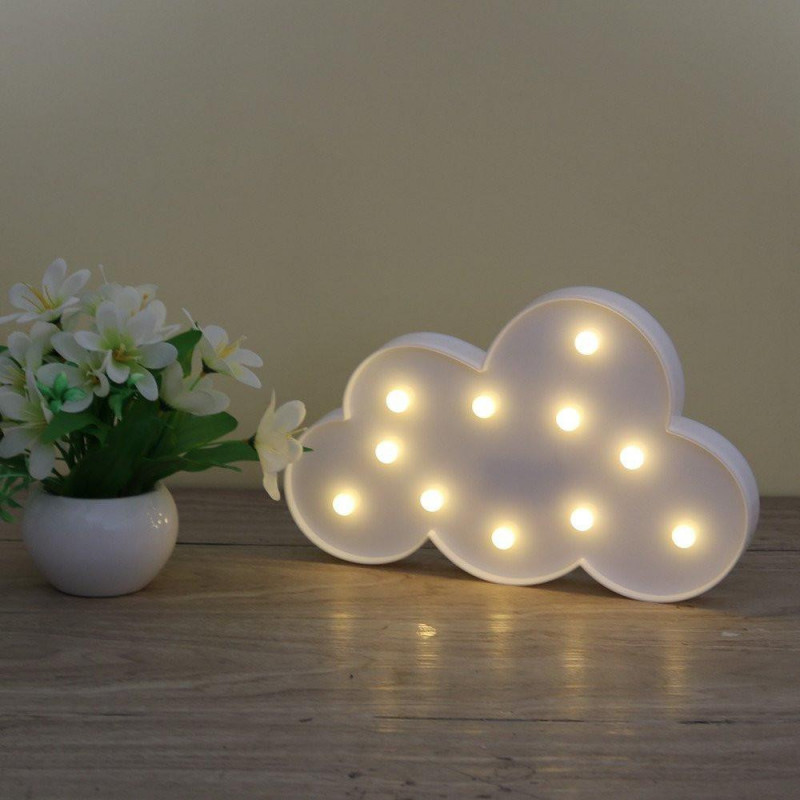 3d Tält Moln Natt Lampa Med 11led Batteri Drivs Vit Moln Brev Ljus För Jul Dekoration Kid 39 S