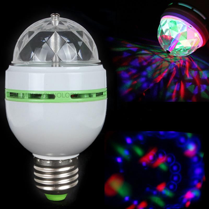 Mini Dj Disko Rgb Led Skede Belysning Effekt E27 3w Färgrik Bil Roterande Lampor Fest Lights Ojektor