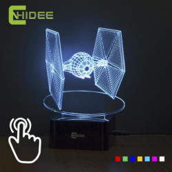 Kreativ Stjärna Wars Slips Kämpe Lampa 3d Deco Syn Skrivbord Lampara Led Usb 7 Färger Skiftande Bebis