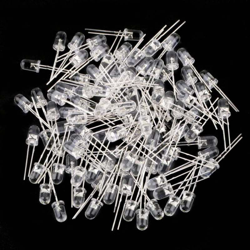 100pcs 5mm Vit Ultrabright Led Ljus Lampa Avger Dioder 15000mcd