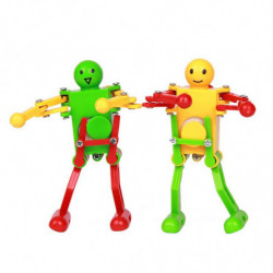 2pcs Massa Urverk Vår Vind Upp Leksak Dans Robot Leksak För Barn Barn Leksak Gul Grön Röd