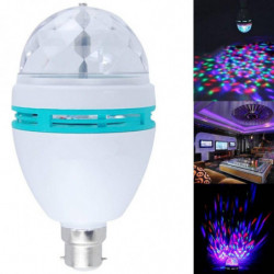 B22 3w Rgb Kristall Boll Roterande Led Skede Ljus Lampor Disko Lampa Aste Multicolor Färgrik Färger
