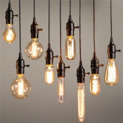 Årgång Lampor E27 E14 Glödande Glödlampa St64 G80 Tråd Glödlampa Ekorre Bur Kol Glödlampa Retro