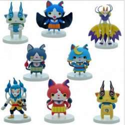 8pcs Massa Yokai Kolla På Jibaan Komasan Viska Pvc Docka Leksak Siffror Barn Leksaker Yokai Kolla På