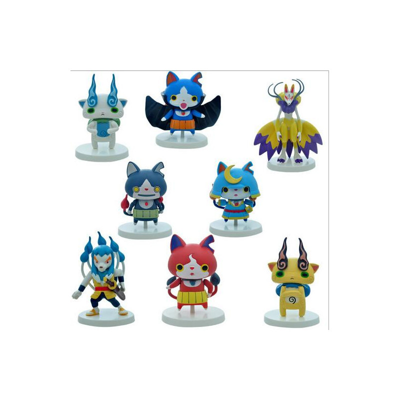 8pcs Massa Yokai Kolla På Jibaan Komasan Viska Pvc Docka Leksak Siffror Barn Leksaker Yokai Kolla På