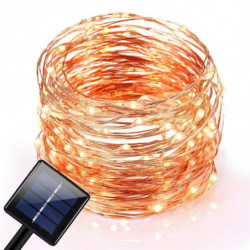10m 120 Lysdioder Utomhus Sol Led Sträng Fe Ljus Gardin Ljus Vattentät Koppar Tråd Lights För Jul