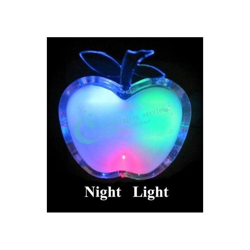 Skön Färgrik Led Äpple Natt Ljus Eu Plugg Sängpos Trunc Lampa Led Energi Sparande Vägg Lampa Nattlampa