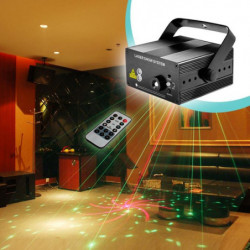 Rg 40 Mönster Röd Grön Mini Laser Ojektor Ljus Och Blå Led Med Avlägsen Laser Show Systemet Bil