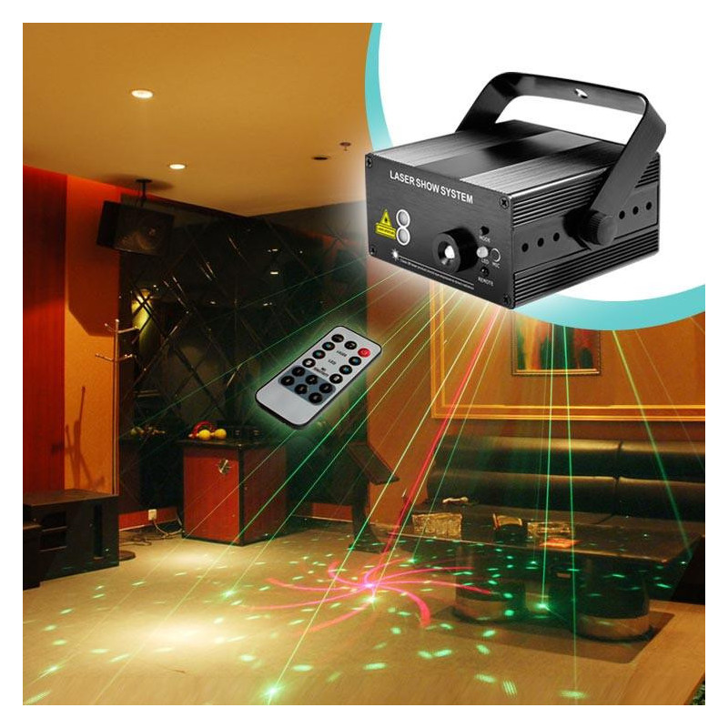 Rg 40 Mönster Röd Grön Mini Laser Ojektor Ljus Och Blå Led Med Avlägsen Laser Show Systemet Bil