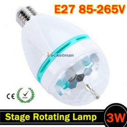 1 St 3w Rgb Led Mini Fest Ljus Dansa Fest Lampa Semester Ljus Bil Skede Roterande Lampa E27 Full Färg