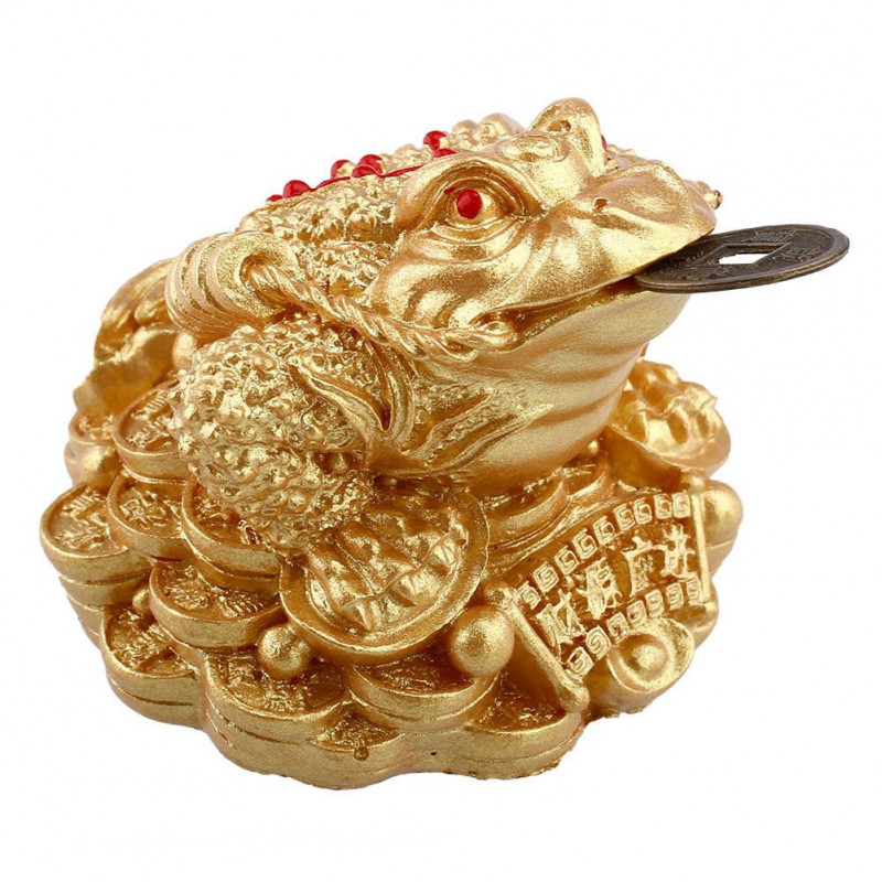 Feng Shui Pengar Förmögenhet Rikedom Orientalisk Kinesisk Jag Ching Padda Mynt Hem Trebent Ornament