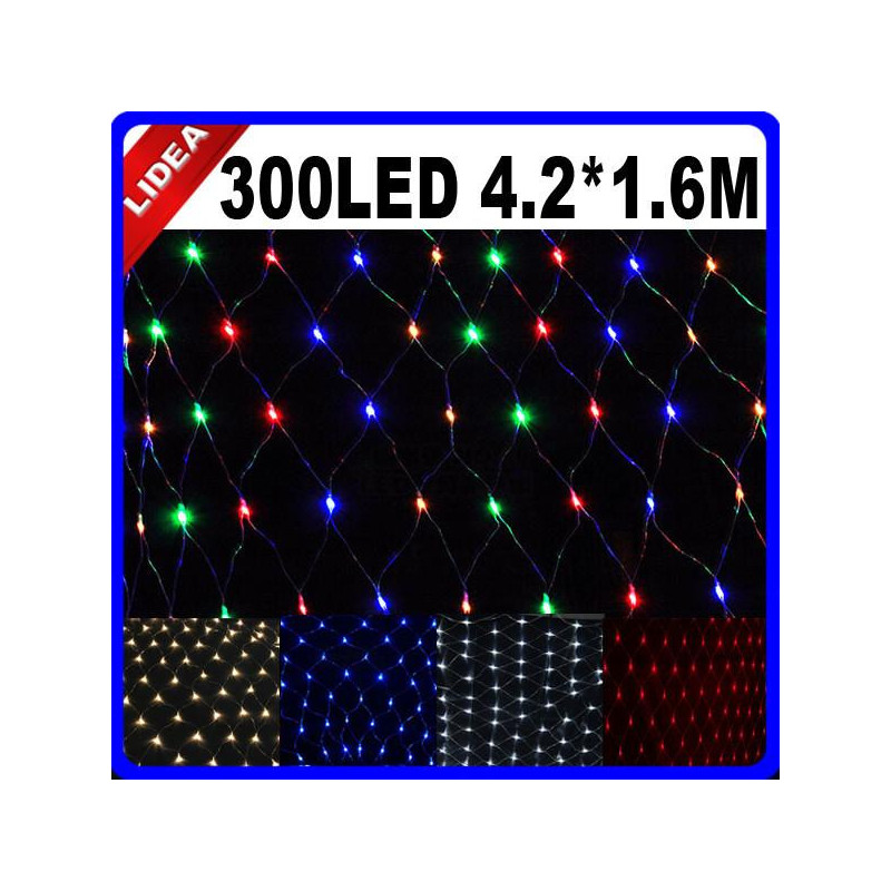 4 2 X 1 6m 300 Led Party Wedding Garden New Year Net Mesh Garland Led Christmas Decoration Outdoor Fairy