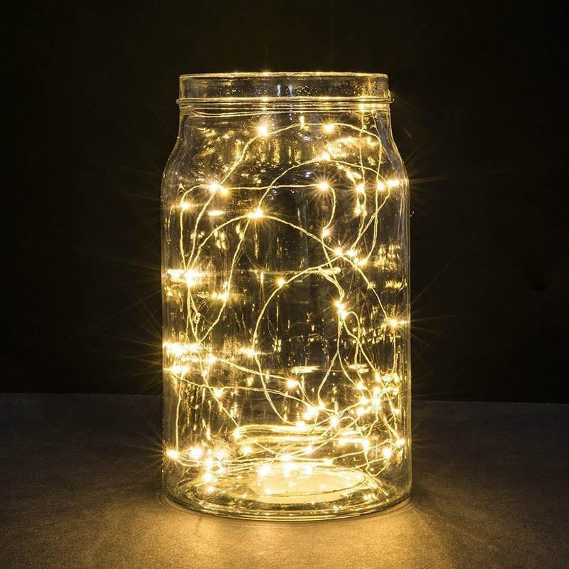 2m 20led Batteri Operated Girland Lights Koppar Tråd Fe Sträng Lights Lampor Värma Vit För Jul Semester