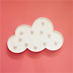 1 X 3d Snö Vit Clouds Formad Led Lights Badroom Vägg Dekoration Natt Ljus Hängande Stående Batteridriven