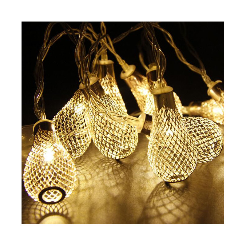 2m Elegant Droppar 20lights Led Sträng Ljus Värma Vit Aa Batteri år Fe Lampor Hem Inomhus Dekoration