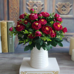 Silke Blomma Falsk Pion...
