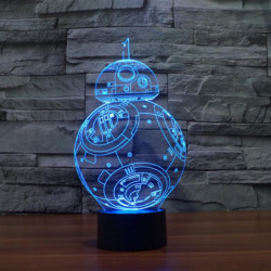 7 Färger Byta 3d Visuell Nattlampa Kreativ Stjärna Wars Led Lampa För Barn Rör Växla Akryl Tabell