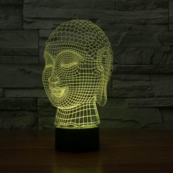 3d Effekt Buddha Form Rör Ljus Lampa Fs2929