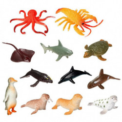 12st Uppsättning Plast Marin Djur Modell Leksak Figur Hav Creatures Delfin Barn Leksak Modell För Barn