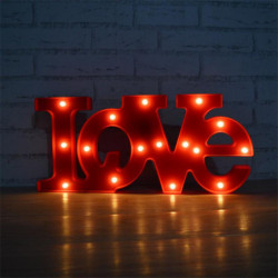 Tält Brev Ljus Röd 39 Love 39 Ord Led Brev Skylt Natt Lampa Ljus Upp Brev Och Upplyst Hem Bröllop