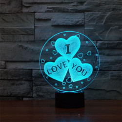 Magisk Optisk Illusion 3d Led Natt Ljus Usb Tabell Lampa Het Atmosfär Ljus Med Rör Botton En För Valentine