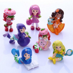 7 St Tecknad Serie Söt Härlig Strawberry Shortcake Handling Figur Pvc Barn Leksaker Docka Modell Flicka