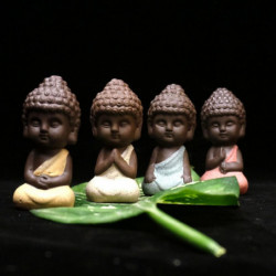 Små Buddha Staty Munk...