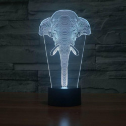 Fantastiska 3d Illusion Led Tabell Lampa Natt Ljus Med Djur Elefant Form Fs2837