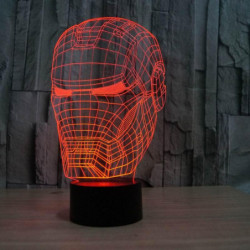 3d Illusion Natt Ljus Järn Man Mask Form Led Tabell Lampa Som Fs2822