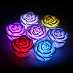 BÄst 1 Bit Led Romantisk Reste Sig Blomma Färg Ändrats Lampa Led Natt Lights Bröllop Dekoration