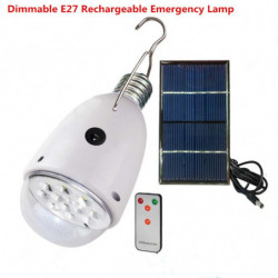Rechargebal Inomhus Belysning Dimbar E27 Led Sol Lampa Med Avlägsen Kontrollera Ac90 260v Dc6v Utomhus