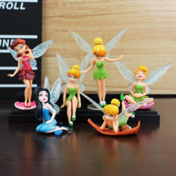 6pcs Uppsättning Anime Tingeling Fe Figur Leksak Knåpa Klocka Pvc Handling Siffror Dockor Bröllop