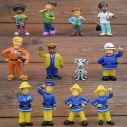 12 St Uppsättning Man Sam Handling Figur Leksaker 36cm Söt Tecknad Serie Pvc Dockor För Barn