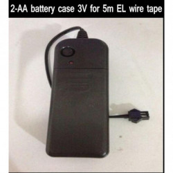 2 Aa 3v Batteri Fall Låda Förare Inverter För 1m 3m 5m Flexibel Led Glöd El Tråd Tejp