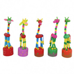 18cm Bebis Rolig Trä Leksaker Utvecklingspos Trunc Dans Stående Rocking Giraff Djur Handgjord Leksaker
