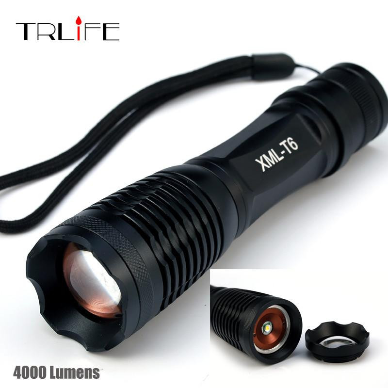 Fl023 Led Ficklampa 3800 Lumen Xmlt6 Led Fackla Zoombar Led Ficklampa Fackla Ljus Lampe Torche