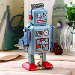 1 St Årgång Mekanisk Urverk Vind Upp Metall Gående Robot Tenn Leksak Barn Över Hela Världen