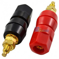 1 Par Förstärkare Terminal Bindande Posta Banan Plugg Jack Adapter Connector