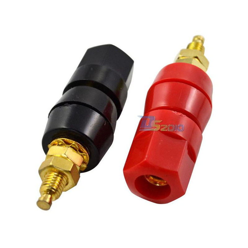 1 Par Förstärkare Terminal Bindande Posta Banan Plugg Jack Adapter Connector