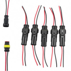 5 Utrustning 2 Stift Sätt Bil Elektrisk Connector Plugg Med Tråd Awg Marin Vattentät