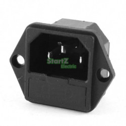 Iec 320 C14 Manlig Plugg Inlopp Panel Uttag Connector 15a 250v W Säkring Hållare