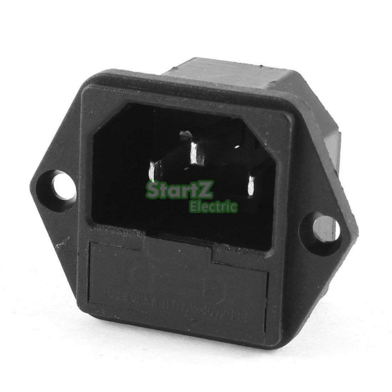 Iec 320 C14 Manlig Plugg Inlopp Panel Uttag Connector 15a 250v W Säkring Hållare