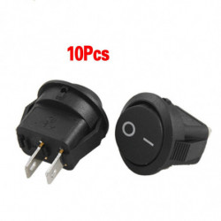 Thgs 10pcsx Växelström 3a 250v 6a 125v PÅ Av Jag O Spst 2 Stift Knäppa I Runda Båt Rocker Växla