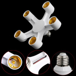 5 I 1 E27 Till E27 Bas Uttag Splitter Led Ljus Lampa Glödlampa Adapter Hållare