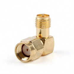 1 St Adapter 90 Grad Rp Sma Manlig Jack Till Rp Sma Kvinna Plugg Connector Höger Vinkel M F Ptfe