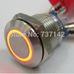 Elewind 12mm Metall Skjuta På Knapp Växla Tillfällig 1no Med Ljus Pm121f10e J R 12v S