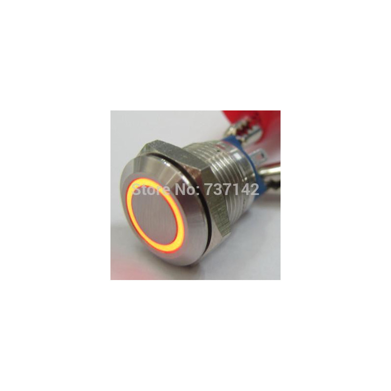 Elewind 12mm Metall Skjuta På Knapp Växla Tillfällig 1no Med Ljus Pm121f10e J R 12v S