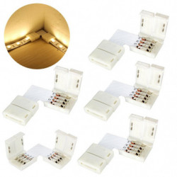 5pcs 10mm 4pin L Form Pcb Hörn Connector För Rgb 5050 Led Remsa Ljus Tillbehör