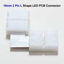 10mm 2 Stift L Form Led Remsa Pcb Connector Adapter För Smd 5050 5630 Enda Färg Led Remsa Nej Lödning